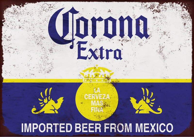 Metalen mancave reclamebord Corona Extra Worn 20x30 cm