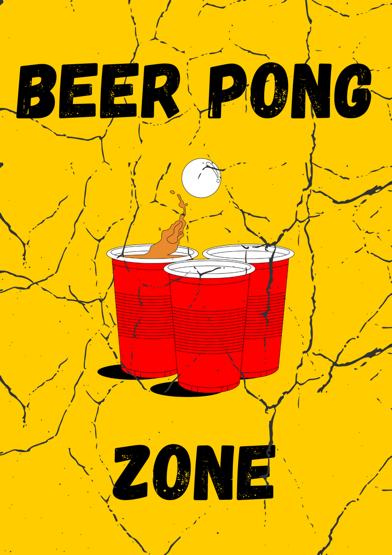 Metalen reclamebord Beer Pong Zone 20x30 cm