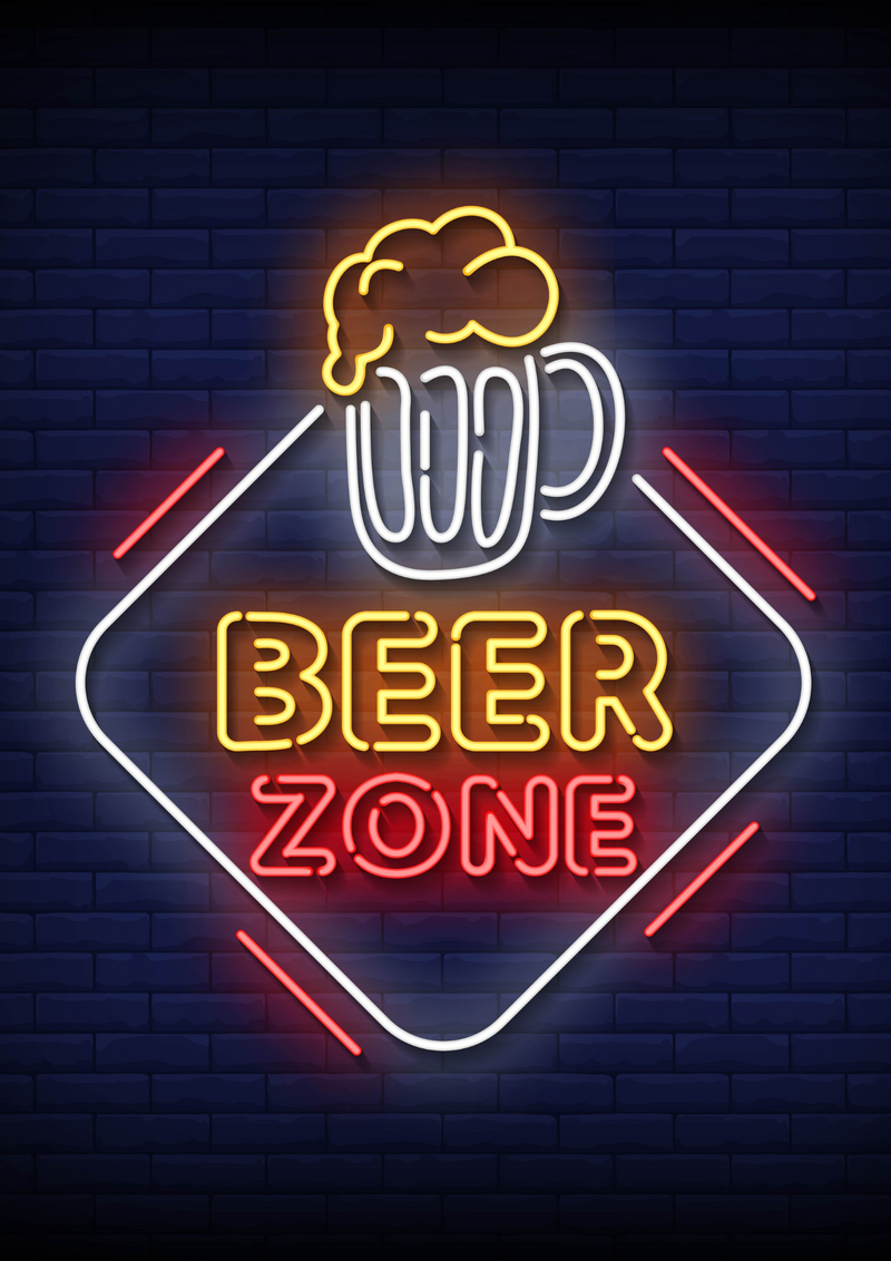 Metalen reclamebord Beer Zone 20x30 cm