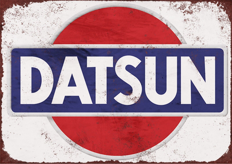 Metalen mancave reclamebord Datsun 20x30 cm