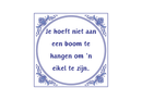 Delfts Blauw tegeltje Eikel 15x15 cm