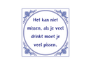Delfts Blauw tegeltje Het Kan Niet Missen 15x15 cm