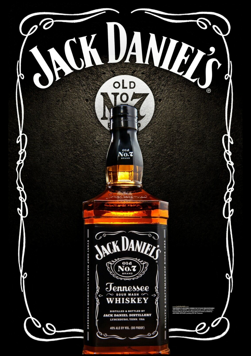 Metalen mancave reclamebord Jack Daniels NO7 20x30 cm