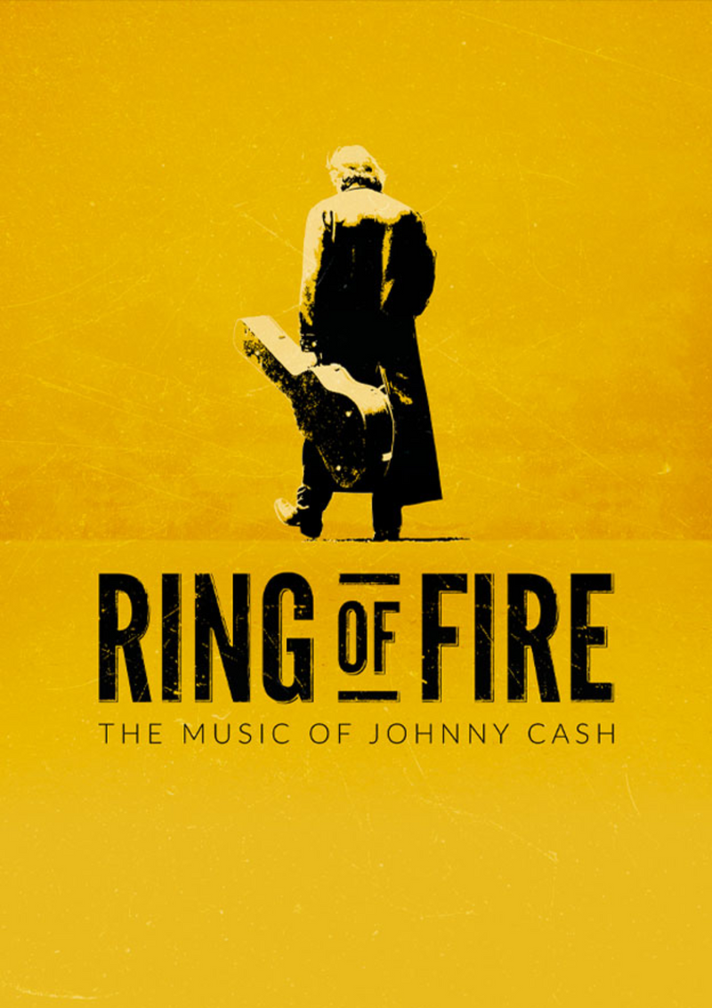 Metalen reclamebord Johnny Cash Ring of Fire 20x30 cm