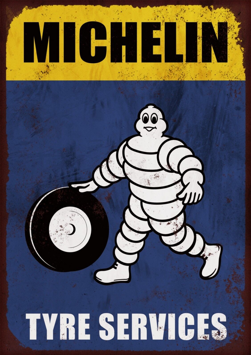 Metalen mancave reclamebord Michelin 20x30 cm