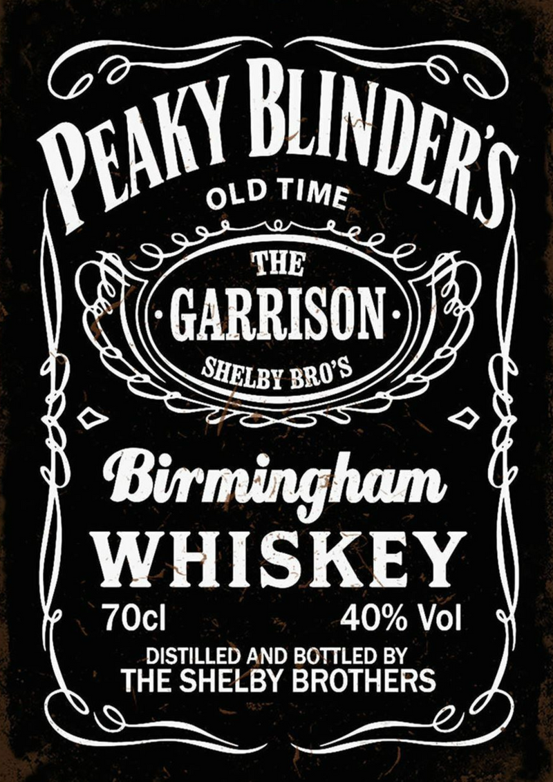 Metalen reclamebord Peaky Blinders Whiskey 20x30 cm