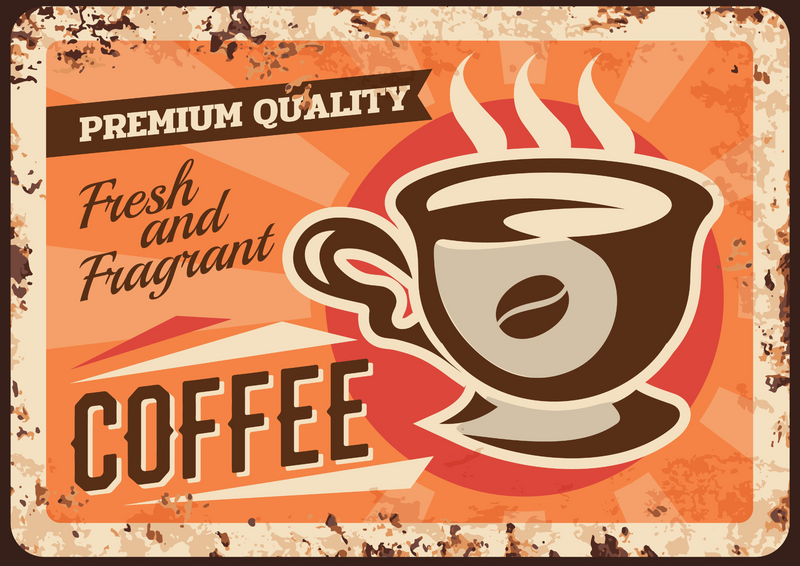 Metalen reclamebord Premium Quality Coffee 20x30 cm