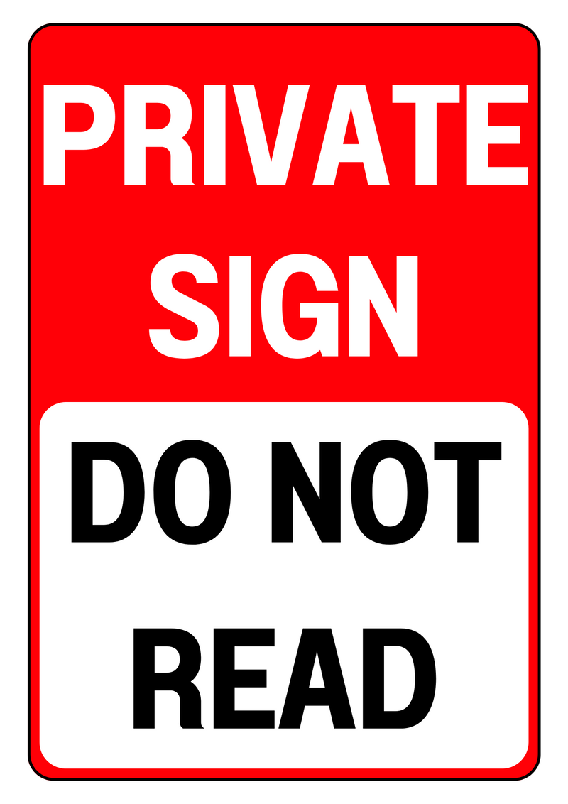 Metalen reclamebord Private Sign 20x30 cm