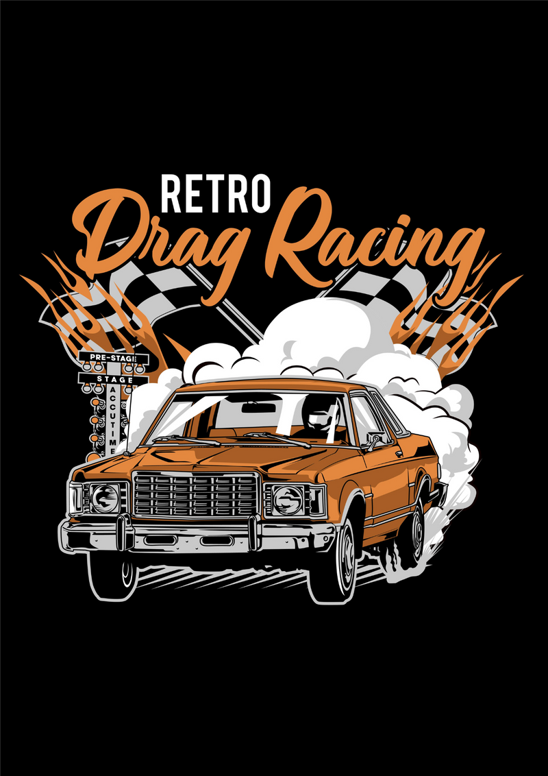 Metalen reclamebord Retro Drag Racing 20x30 cm