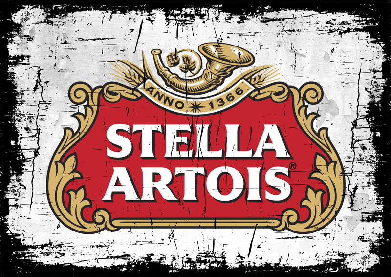 Metalen mancave reclamebord Stella Artois bier 20x30 cm
