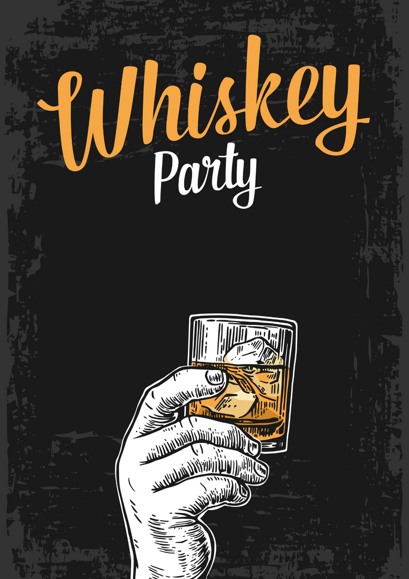 Metalen mancave reclamebord Whiskey Party 20x30 cm