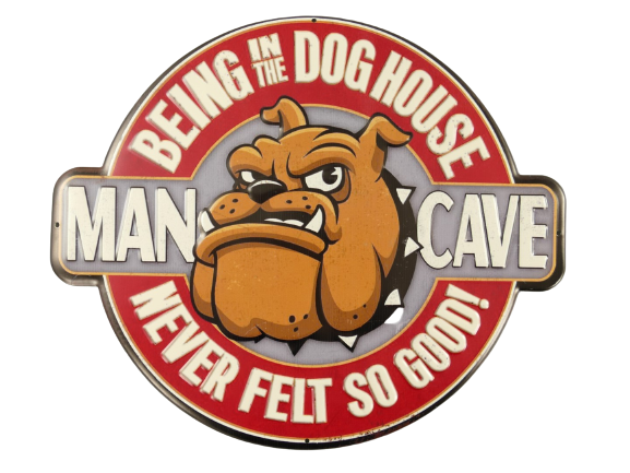 Metalen wandbord Dog House Man Cave  45x38 cm