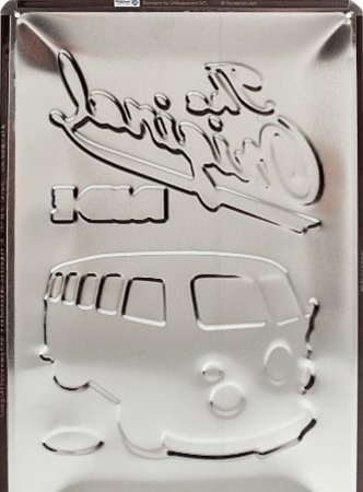 Metalen mancave reclamebord Volkswagen The Original Ride met reliëf 20x30 cm