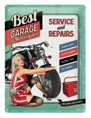 Metalen reclamebord Best Garage met reliëf 30x40 cm