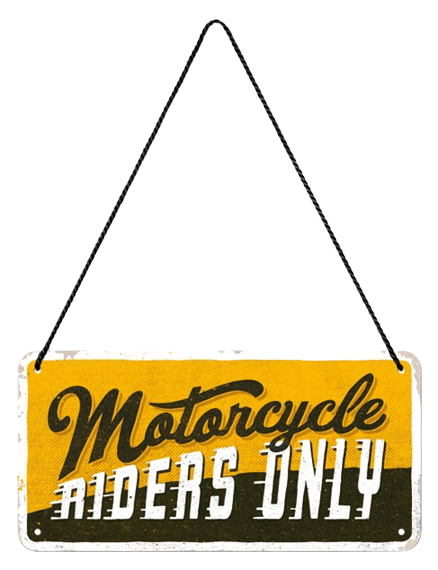 Metalen reclamebord Motorcycle Riders Only met reliëf 10x20 cm