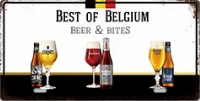 Metalen mancave reclamebord Best of Belgium 15x30 cm