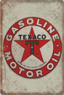 Metalen mancave reclamebord Texaco Gasoline 20x30 cm