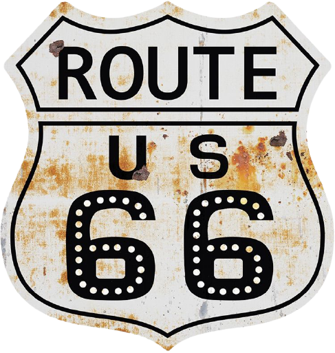 Mancave wandbord Route 66 Rust 39x37 cm