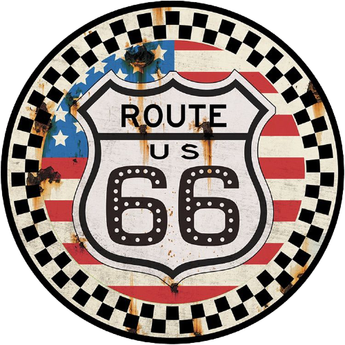 Mancave wandbord Route 66 Race 35x35 cm