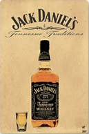 Metalen mancave reclamebord Jack Daniels shot glass 20x30 cm
