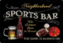 Metalen mancave reclamebord Sports Bar 20x30 cm