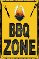 Metalen mancave reclamebord BBQ Zone 20x30 cm