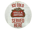 Houten reclamebord Stella Artois Served Here 20x20 cm