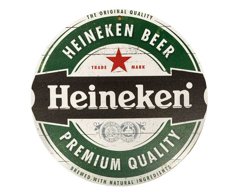 Houten reclamebord Heineken 20x20 cm