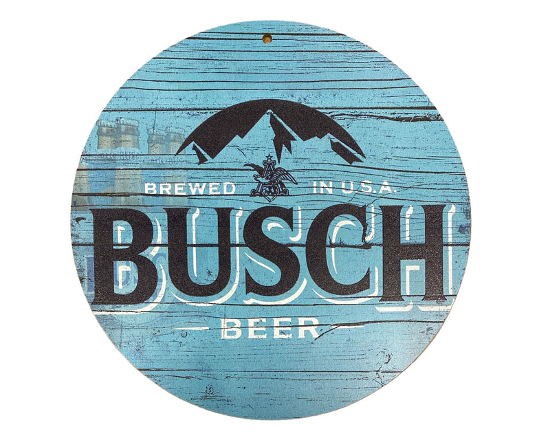 Houten reclamebord Busch Beer 20x20 cm