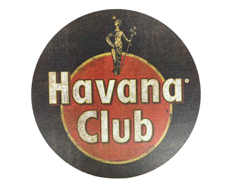 Houten reclamebord Havana Club 20x20 cm