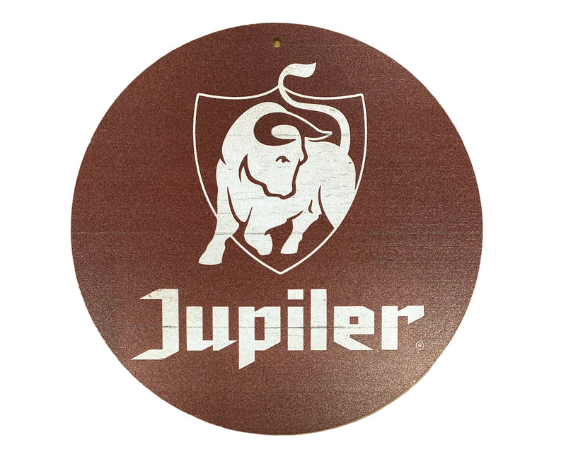Houten reclamebord Jupiler Bier 20x20 cm