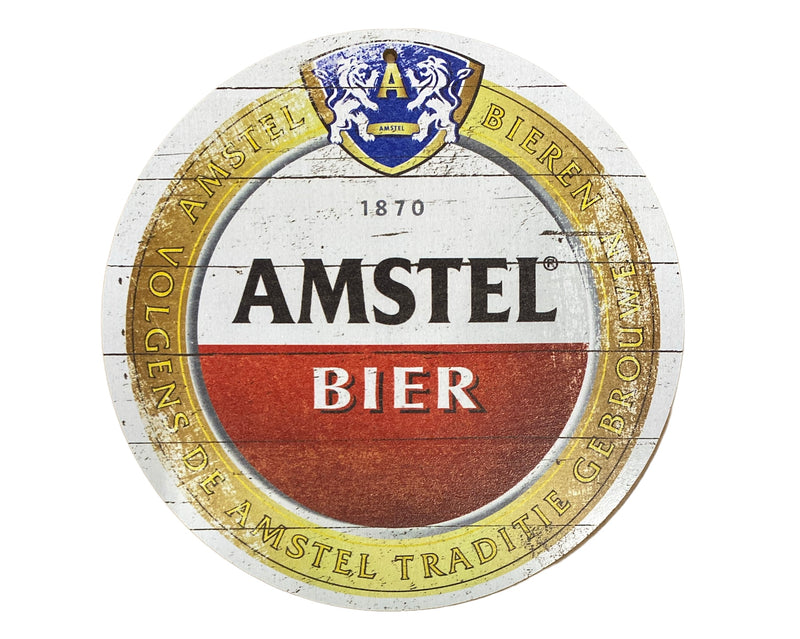 Houten reclamebord Amstel Bier 20x20 cm