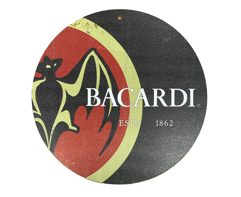 Houten reclamebord Bacardi 20x20 cm