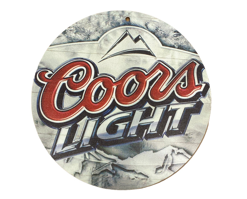 Houten reclamebord Coors Light 20x20 cm